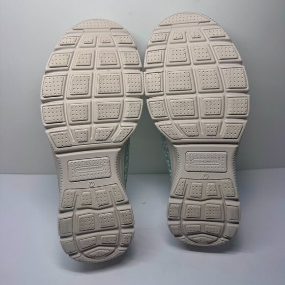 8.5 Wide Fit Skechers Women's Easy Going Rhinestone Knit Mules Glitz Strut Sage - Picture 5 of 16